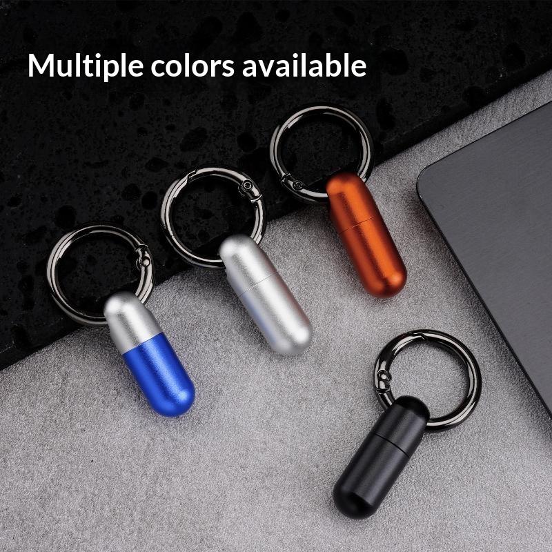 Edc Pill Carry - NIEUW Aluminiumlegering Waterdichte Luchtdichte Pillendoos Sleutelhanger
