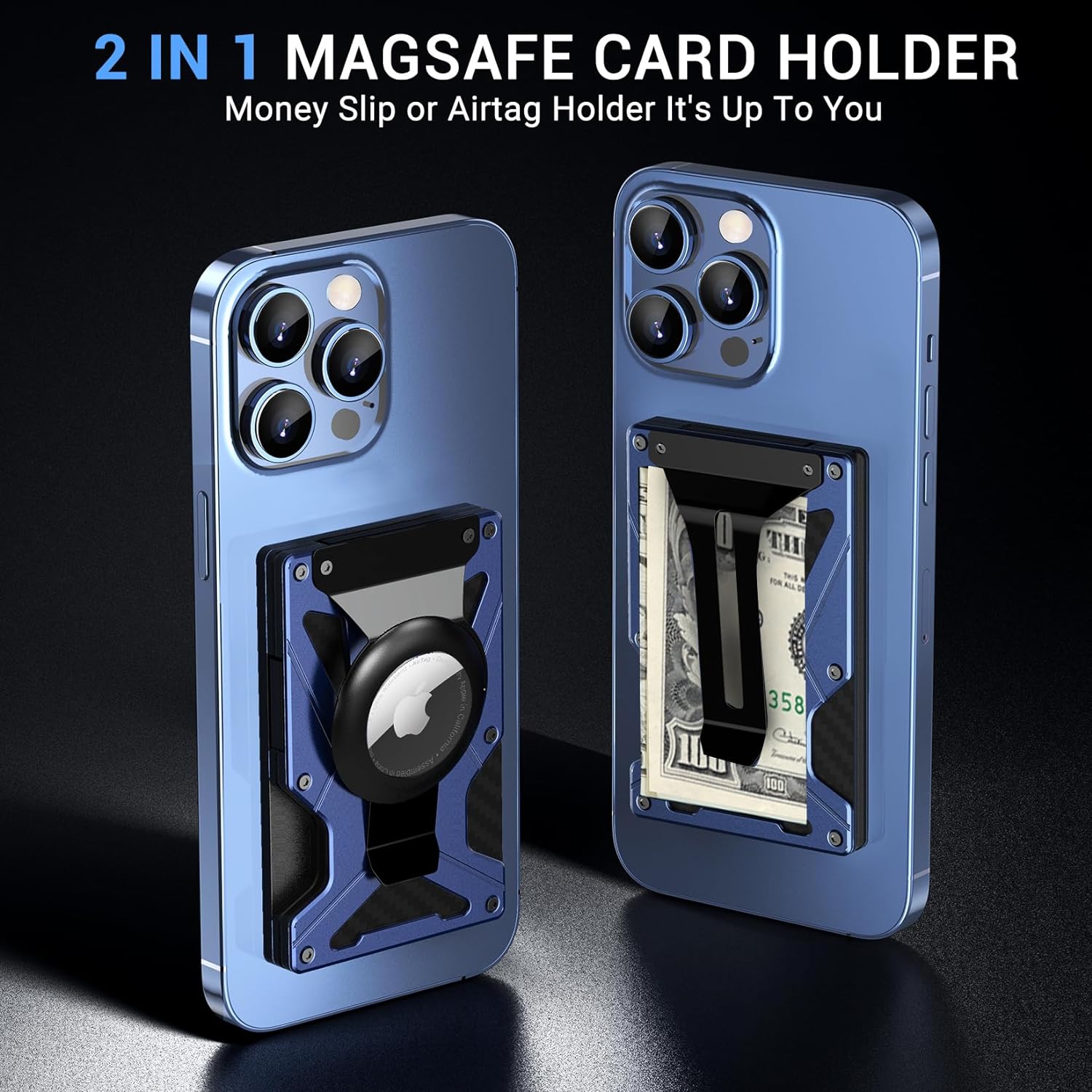 Money Clip Magnetic - MagSafe Wallet Geldclip met AirTag-houder en