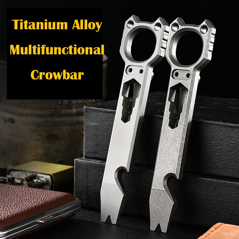 Titanium Pry Bar - EDC multifunctioneel gereedschap Titaniumlegering Koevoet Schroevendraaier
