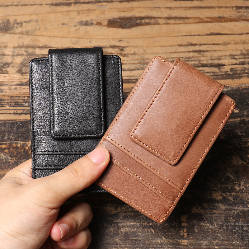 Money Clip Magnetic - Heren Slim Money Clip Portemonnee Lederen