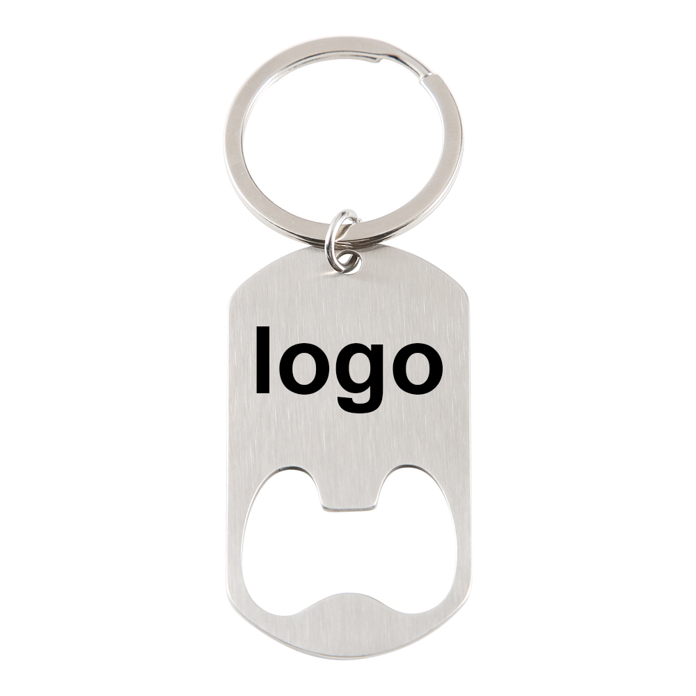 Bottle Opener Keyring - Aangepaste bedrijfslogo roestvrijstalen sleutelhanger gepersonaliseerde flesopener