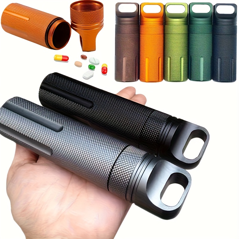 Pill Fob Capsule - 1Pack Aluminium Outdoor Droge Containers Match