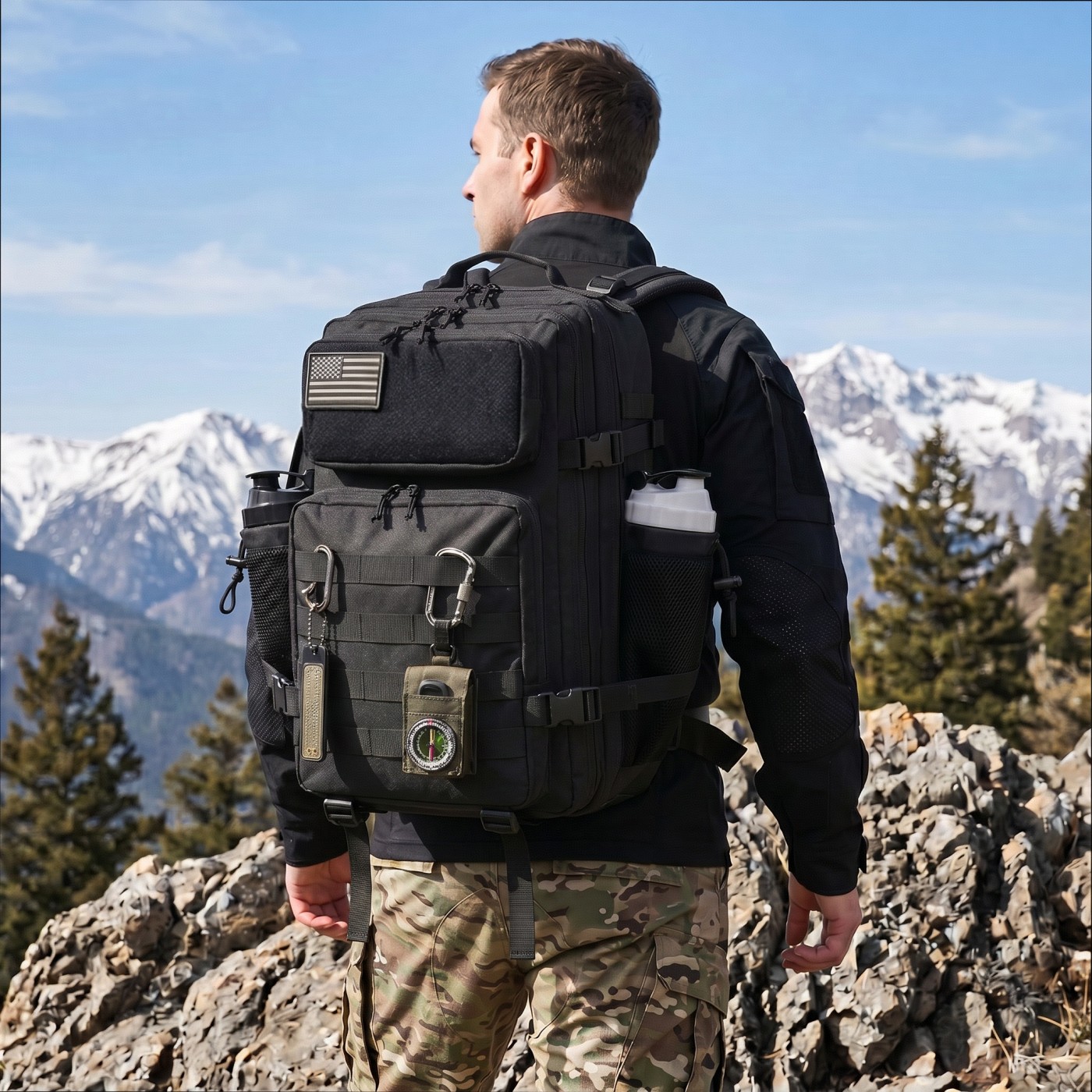 Edc Carry Backpack - 45L Tactische Visrugzak met Grote Capaciteit,