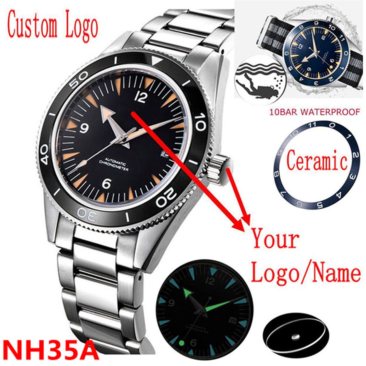 Aangepast logo NH35 uurwerk ho - Watch Winder Compact recensie en prijs