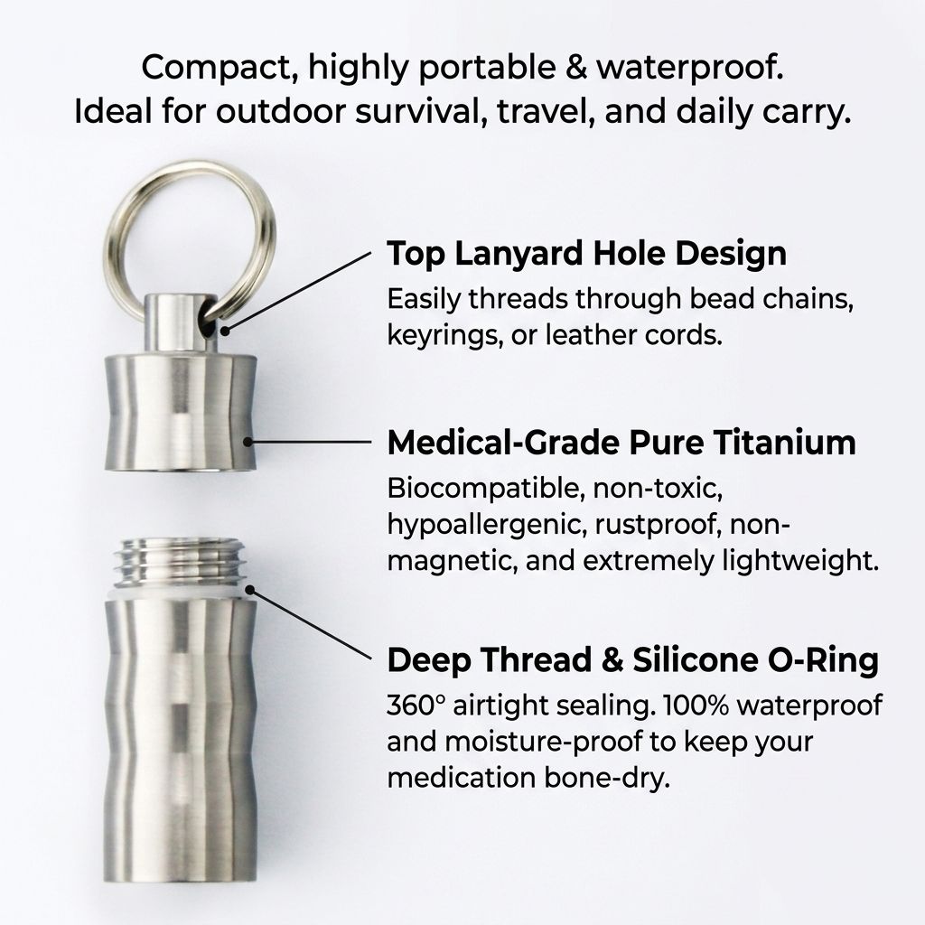 Tivosy Pure Titanium Pillendoo - Pill Fob Capsule recensie en prijs
